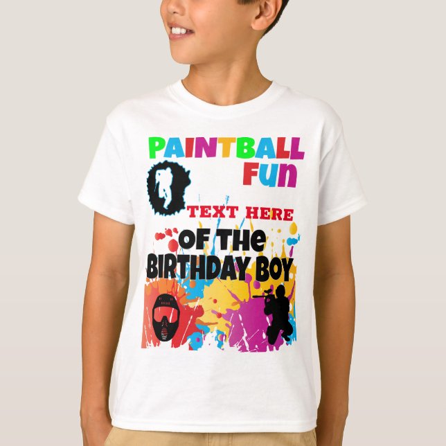 Paintball-Roligt som matchar färgad födelsedag T Shirt (Framsida)