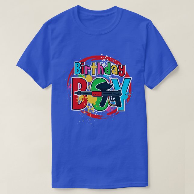 Paintball Shooting Birthday Boy T Shirt (Design framsida)