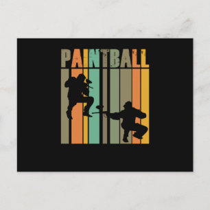 Paintball-spelare Vintage Retro Paintball Marker G Vykort