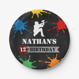 Paintball Splatter Barns födelsedag Party Papper P