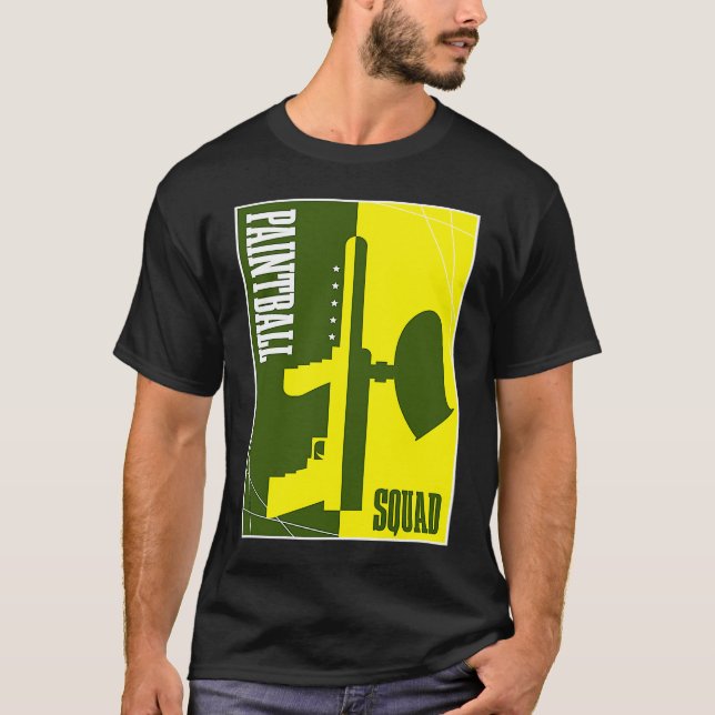 Paintball Squad Coola Paint Boll Sitcherar T Shirt (Framsida)
