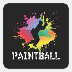 Paintball Stänk Paintballer Paintballing Fyrkantigt Klistermärke