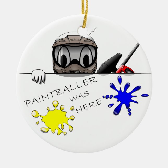 Paintball utrustar julgransprydnad keramik (Framsidan)