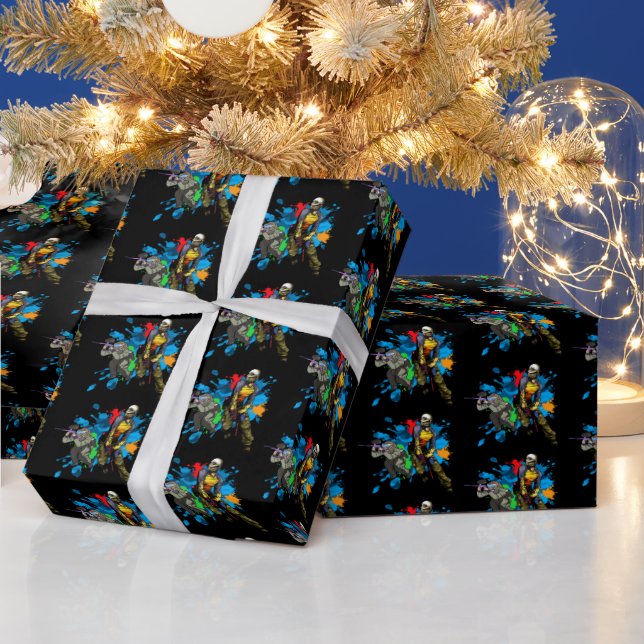 Paintball Warriors Paint Splatter Sports Presentpapper (Helgdagar)