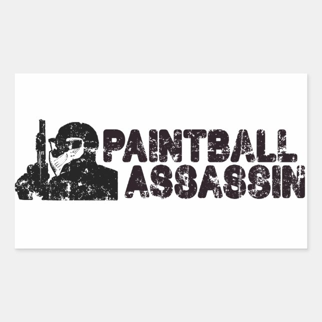 Paintballing Assassin Rektangulärt Klistermärke (Framsida)