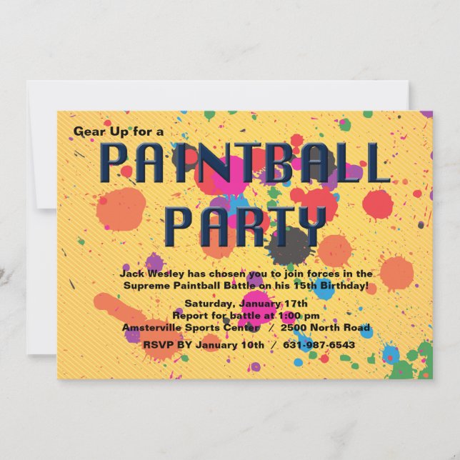 Paintballpartyinbjudan Inbjudningar (Framsida)