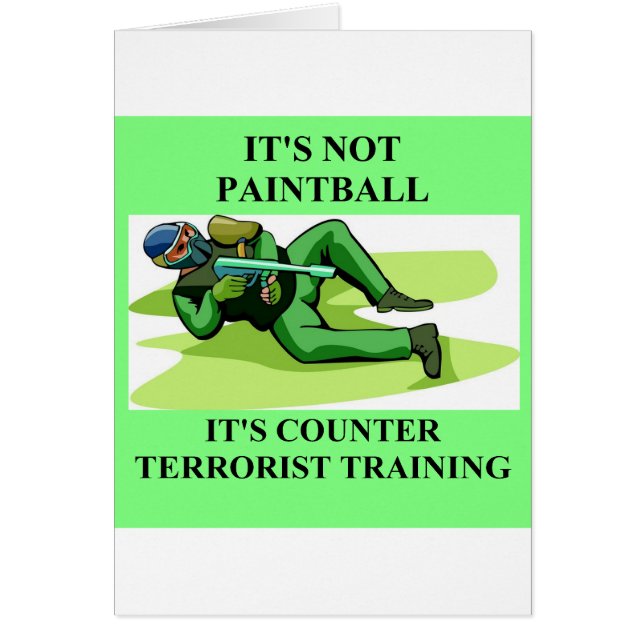 paintballspelare hälsningskort (Framsidan)