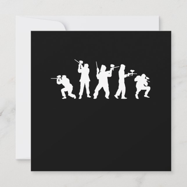 Paintballspelare Paintball-marker Paintballpistol  Inbjudningar (Framsida)