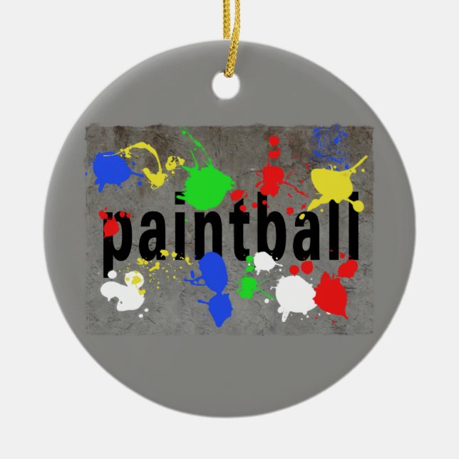 PaintballSplatter på betongväggen Julgransprydnad Keramik (Framsidan)