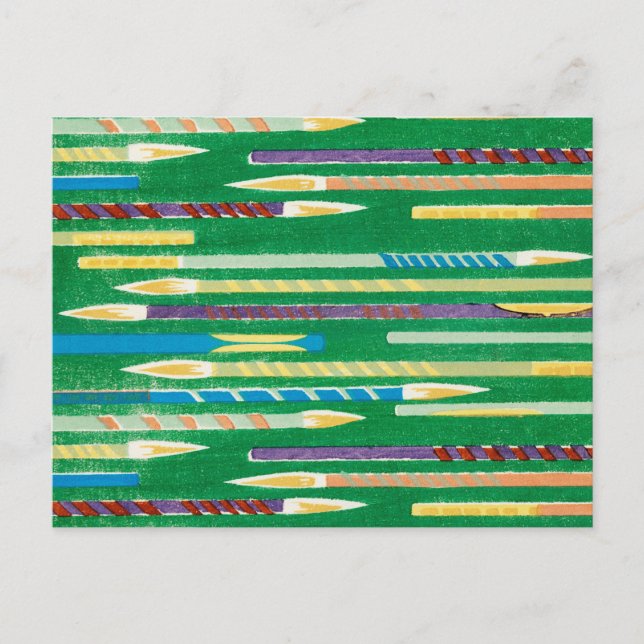 Paintbrush Japansk träsnittstext Vykort (Framsida)