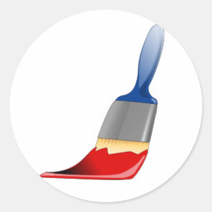 Paintbrush Stickers Runt Klistermärke
