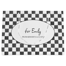 Painted Black Checkerboard Pattern Personalized