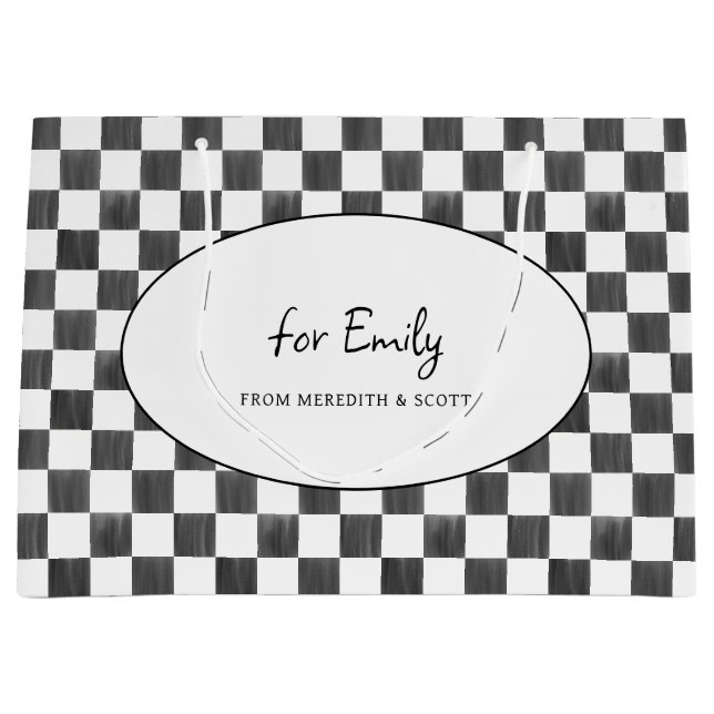 Painted Black Checkerboard Pattern Personalized (Framsidan)
