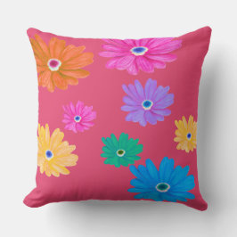Painted Bold Blooming Flower Design Kudde