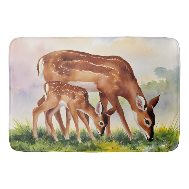 Painted Deer Mom and Baby Badrumsmatta (Framsidan)