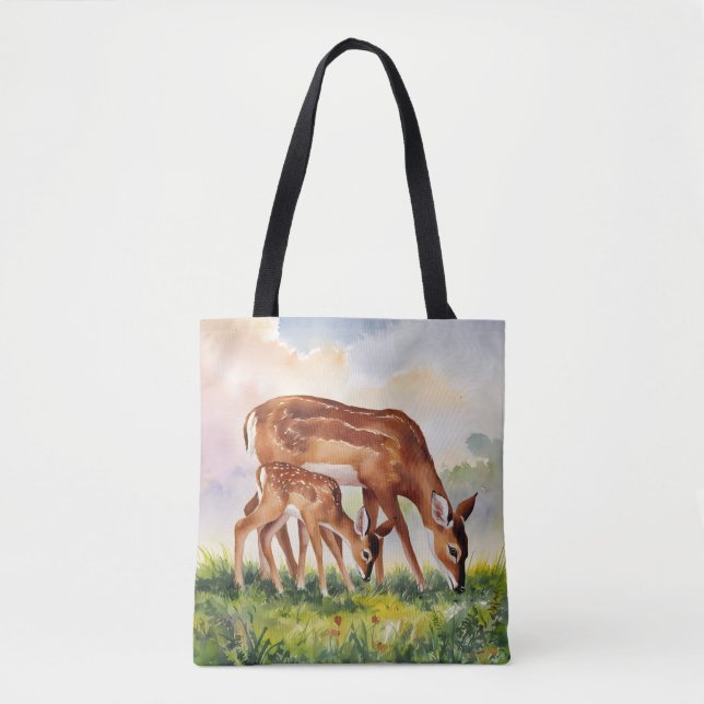 Painted Deer Mom and Baby Tygkasse (Framsida)