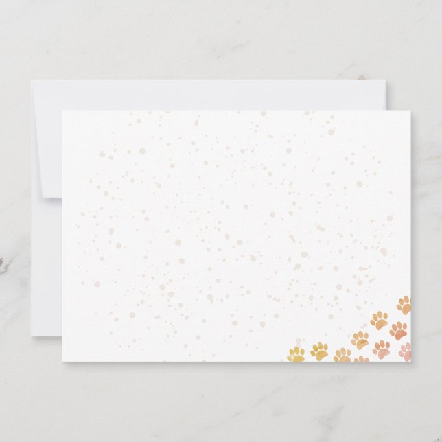 Painted Dog Paw Prints Watercolor Blank  Anteckningskort (Framsida)