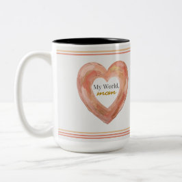 Painted Heart Mom Quote Art Två-Tonad Mugg