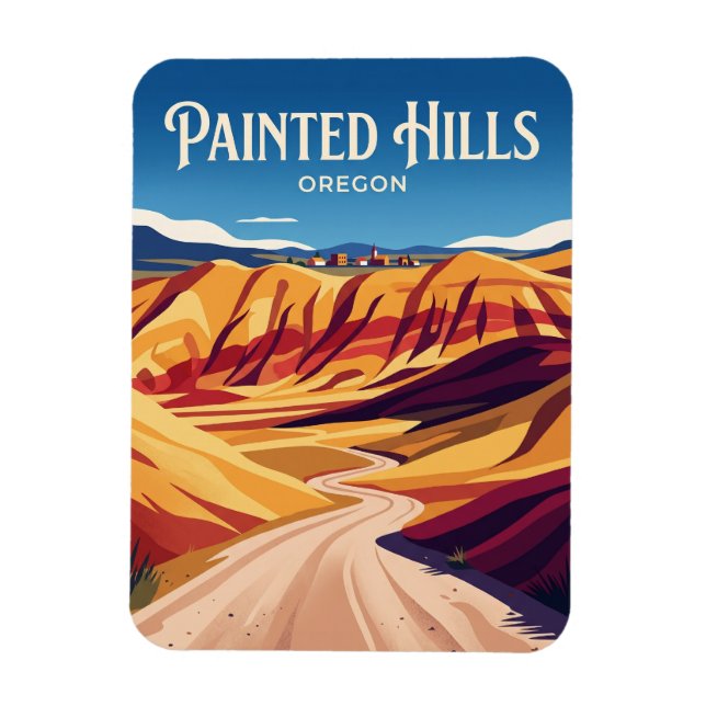 Painted Hills Road USA Magnet (Vertikal)