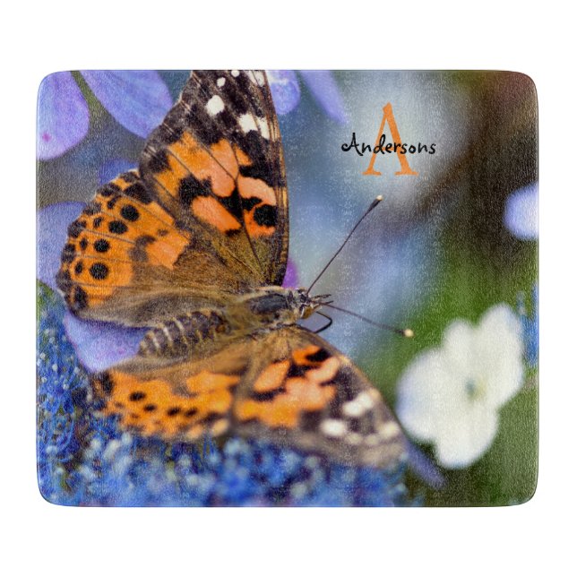 Painted Lady butterfly Glass chopping board (Framsidan)