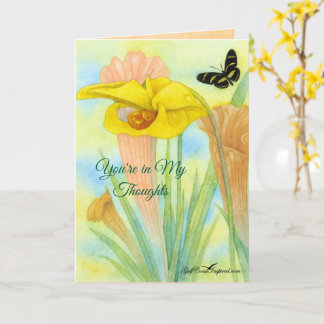 Painted Petals Pitcher Plant Folded Greeting Card Kort