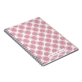 Painted pink roses and gold glitter notebook anteckningsbok