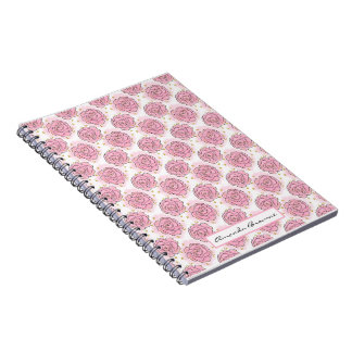 Painted pink roses and gold glitter notebook anteckningsbok