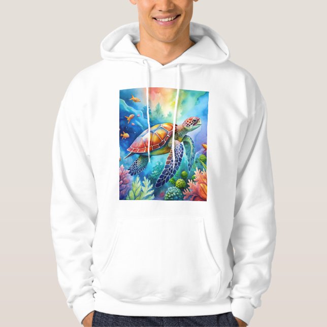 Painted Sea Turtle  Hoodie (Framsida)