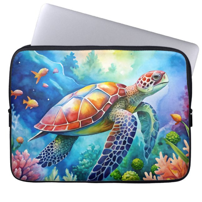 Painted Sea Turtle  Laptop Fodral (Framsidan)