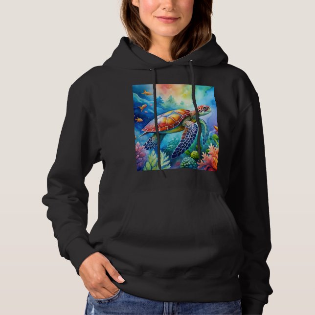 Painted Sea Turtle  T Shirt (Framsida)