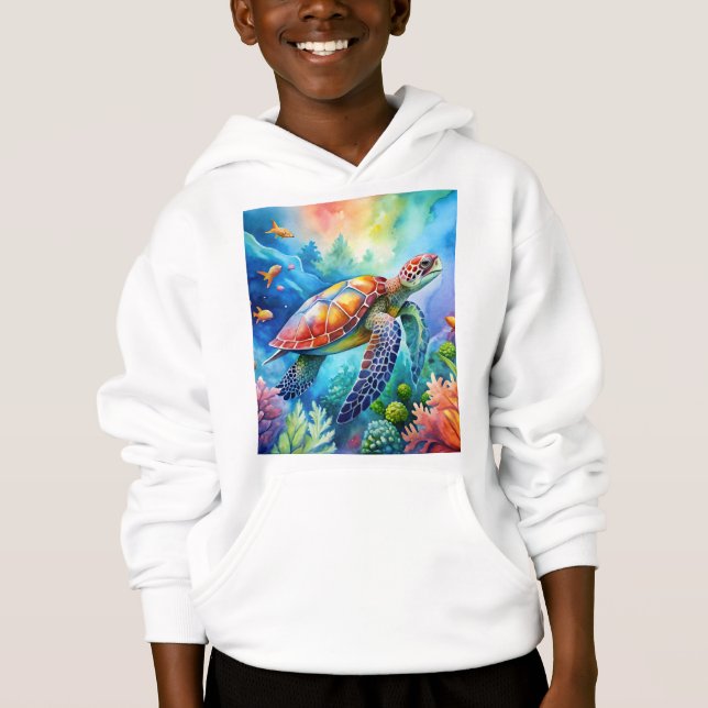 Painted Sea Turtle  T Shirt (Framsida)