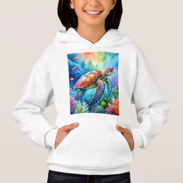 Painted Sea Turtle  T Shirt (Framsida)
