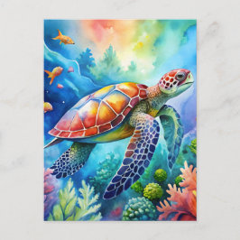Painted Sea Turtle  Vykort