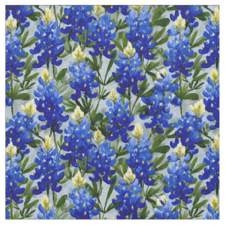 Painted Style Bluebonnet fabric Tyg