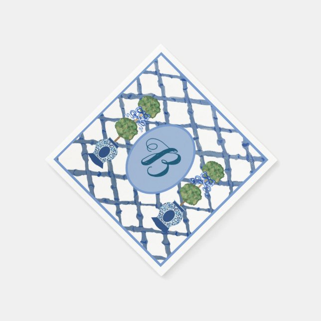 Painted Topiary Chinoiserie Ginger Jars Jar  Pappersservett (Hörn)