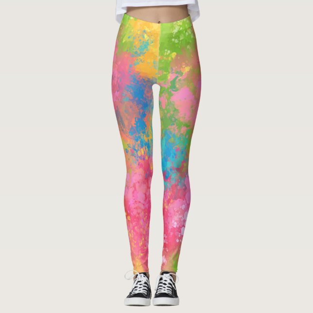 Painted Vibrant Colors Leggings (Framsida)