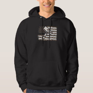 Painter American Flagga Leopard Skriv ut oss Flagg Hoodie