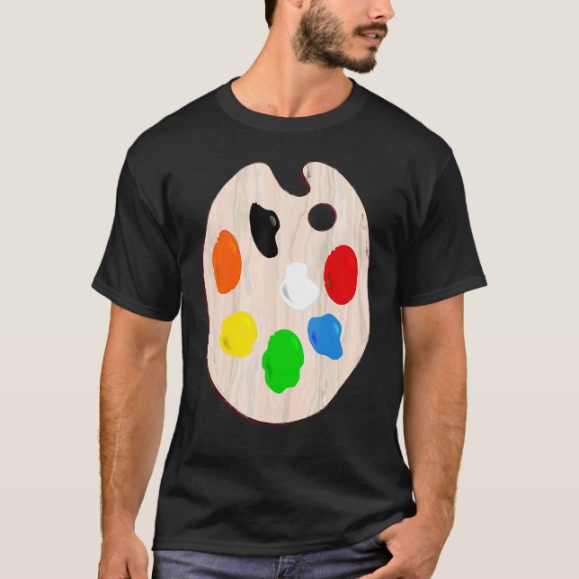 Painter Artist Paint Palette Costume Halloween T Shirt (Framsida)