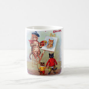 Painter Cat, Louis Wain Kaffemugg