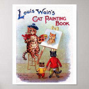 Painter Cat, Louis Wain Poster