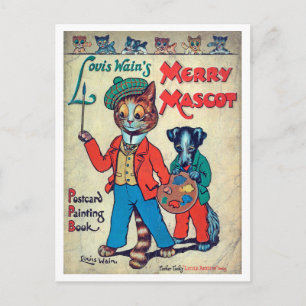 Painter Cat, Louis Wain Vykort