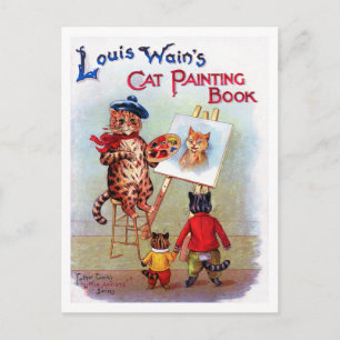 Painter Cat, Louis Wain Vykort