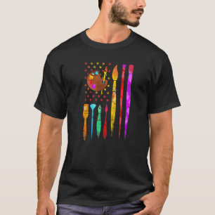 Painter Costume Paint Palette Push Artist America T Shirt