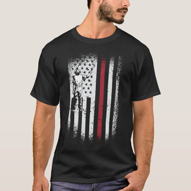 Painter Decorator Painter American Flagga American T Shirt (Framsida)