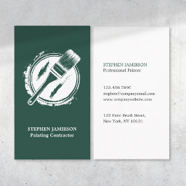 Painter & Decorator Service Green and White  Visitkort