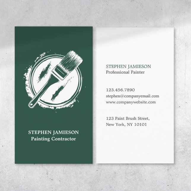 Painter & Decorator Service Green and White  Visitkort (Skapare uppladdad)