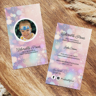 Painter-foto för Cute Modern Glitter Ansikte Visitkort