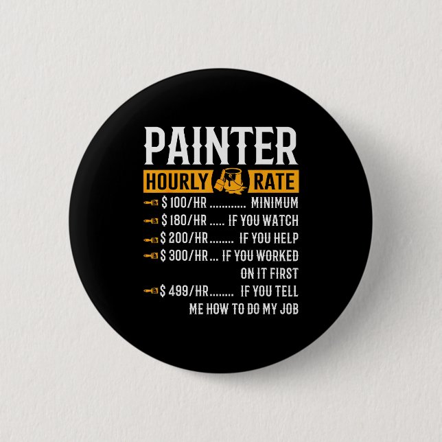 Painter Hourly Rate Funny Painter  Knapp (Framsida)