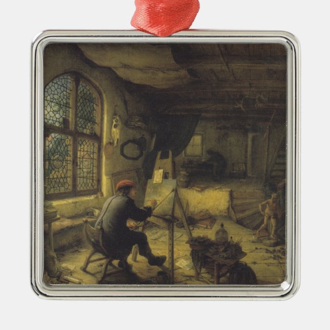 Painter i sin workshop (Artists Studio) Julgransprydnad Metall (Framsidan)