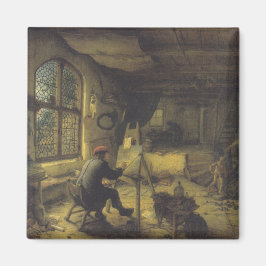 Painter i sin workshop (Artists Studio) Magnet